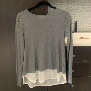 Casual striped loft long sleeve shirt with white tails